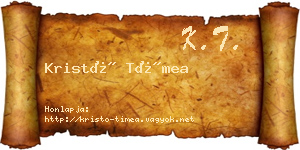 Kristó Tímea névjegykártya