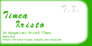 timea kristo business card